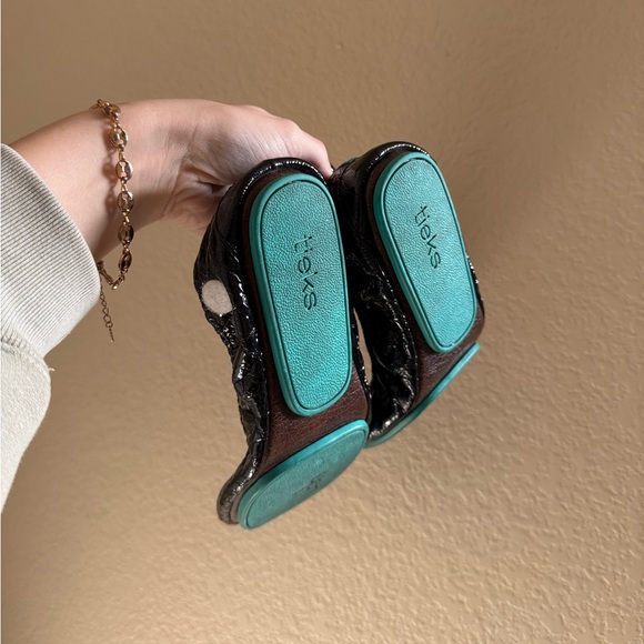 TIEKS by Gavrieli Obsidian Patent Leather Luxury Ballet Flats Sz 8 Black - Picture 4 of 7